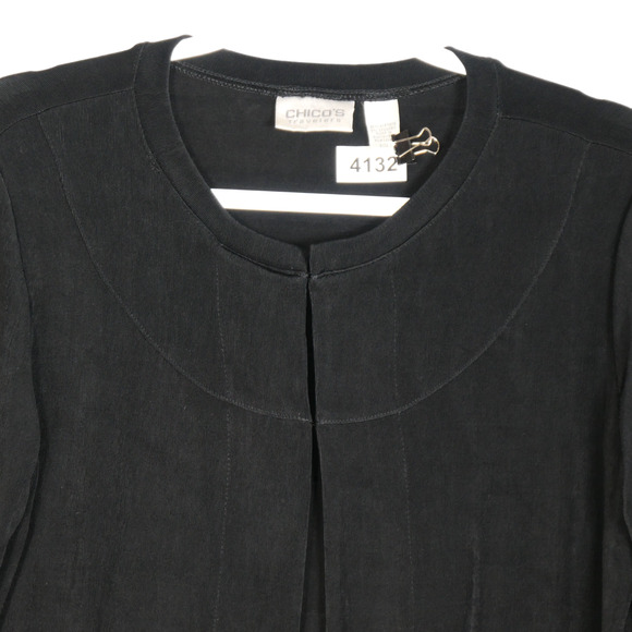 Chicos Travelers Cardigan Women Size 1M Slinky Wrinkle Resistant Stretch Sweater - Picture 3 of 7